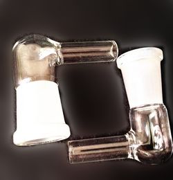 Adaptateur en verre Pyrex Bong Dab Rigroc accessoire L Whip de style Vapeur 90 degrés 10 mm 14 mm Taille de joint mâle Femelle mâle Pipe de vente en gros