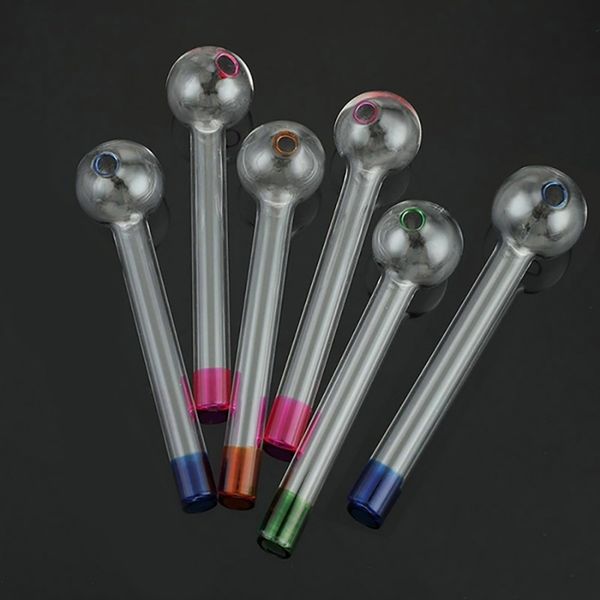Pyrex Glass Burner Concentrate Pipes Colorful 10.5cm Longitud Oil Nail Burning Jumbo Pipe 105mm Thick Clear Tubos para fumar Tazones de vidrio de 4.1 pulgadas para fumadores