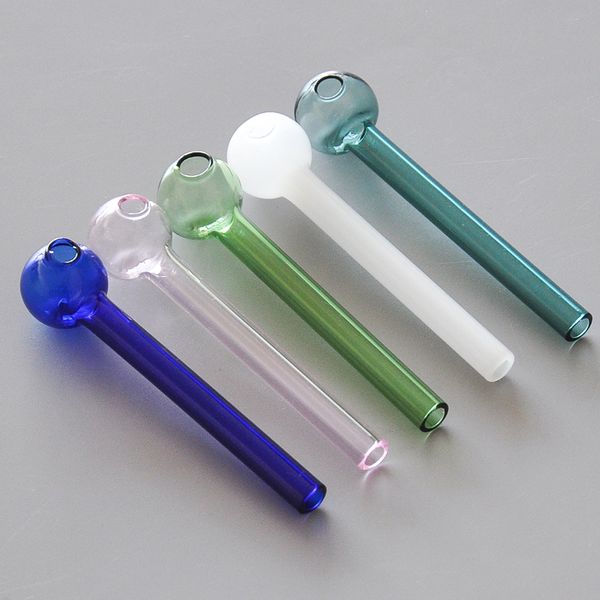 Pyrex Verre Brûleur À Huile Pipe En Verre Coloré Mini Cuillère Main Pipe Tabac Fumer Pipe Accessoires Fumer livraison gratuite