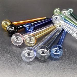 Tuyau de brûleur à mazout en verre Pyrex Pipes à fumer colorées Huiles d'herbes de tabac Ongles 4 pouces de longueur Grand tube Conseils pour ongles VS Bong 11 LL