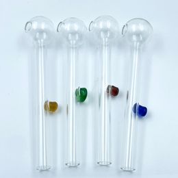 Tuyau de brûleur à mazout en verre Pyrex, support fixe, tuyaux de qualité de couleur claire, grands tubes transparents, pointes d'ongles