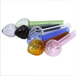 Pyrex Burnet d'huile en verre tuyau de la fraise de couleur transparente des tubes de qualit￩ transparente