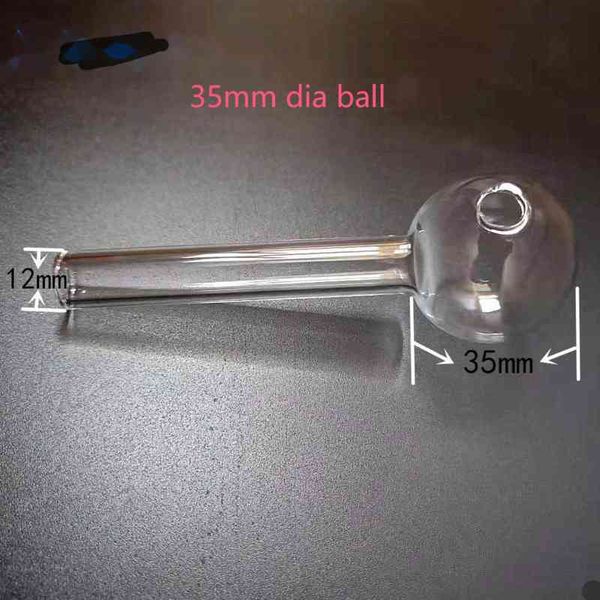 Tubo de quemador de aceite de vidrio Pyrex con bola grande Tubo transparente Tubos de combustión Tubos transparentes Puntas de uñas para Bongs Dab Rigs