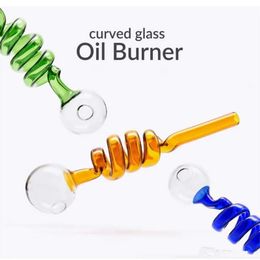 Tuyaux de brûleur à mazout en verre Pyrex 16 cm de long 40g boule tuyau en verre en spirale tube d'huile tube de verre à ongles en gros