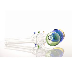 14 cm dikke multicolor pyrex glazen oliebrander pijpen roken handpijp premium buis met de hand geblazen kleurrijke stijl tabak dot wierook