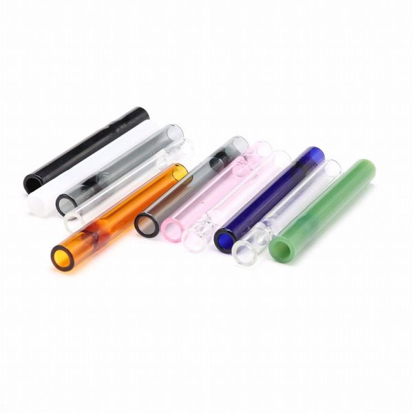 Pyrex glass one hitter pipe bat accesorios para fumar 4 pulgadas colorido rosa Steamroller Hand Pipe quemador de aceite Filtros tubo puntas de uñas bong