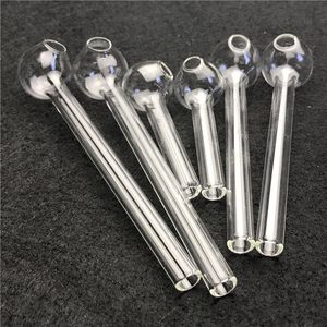 6 cm 10 cm 12 cm Pyrex Olie Burner Glazen pijpen Heldere dikke mini -branders Bubbler voor rookwater Bongs Strobuis