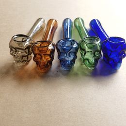 4inch Pyrex Olie Burner Pijpen Lepel Schedelglas Pijpen Handpijpglas Rookpijpen Tabak Droog kruid voor Siliconen Bong Glass Bubble