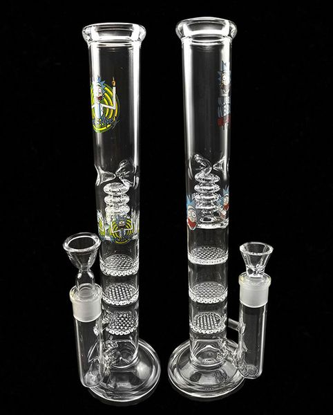 Pyrex Recycler Heady Glass Bong Water Pipes con 12.5 pulgadas 3 Honeycombs Matrix Filter Oil Rigs 18.8mm Joint Glass bubbler cheechshop