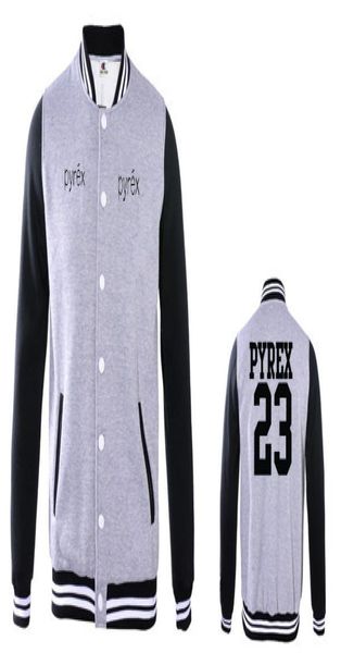 Pyrex Vision Stars 23 chaquetas de béisbol sudaderas sudaderas de hip hop Coats Rock Men Nombre de moda