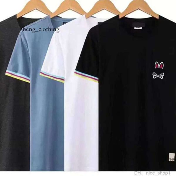 Pyscho Bunny Polo Shirt Men T-shirts Tee Polo Polo Summer Slim Animal Imprime
