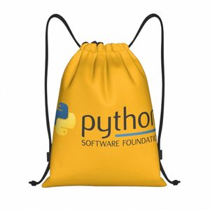 Pyth Programming Logo DrawString Backpack Sports Gym Bag For Women Men Men Programmeur Computerontwikkelaar Training Sackpack N4EO#