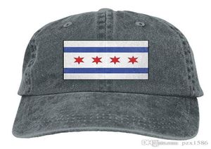PZX Baseball Cap for Men Women Chicago Flag Men039S Katoen Verstelbare denim Cap Hat Multicolor Optional4585619
