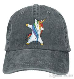 Pzx casquette de Baseball pour hommes femmes Dabbing licorne Men039s coton réglable jean casquette chapeau multicolore en option 2607352