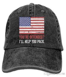 PZX Baseball Cap pour hommes femmes vous039re offensé i039ll vous aider à emballer un chapeau de bonnet de jean réglable en coton unisexe Multicolor 2684846