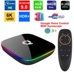 Q Plus Smart TV BOX Allwinner H6 Quad core 4GB RAM 64GB ROM Android 9.0 OS WIFI USB3.0 6K UHD HDR Mediaspeler TV Set Top Box