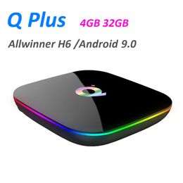 Set-top box elegante de Q Plus Android 10.0 TV Box 4GB 32GB USB 3.0 Netflix Allwinner H616 PK T95 s905x3