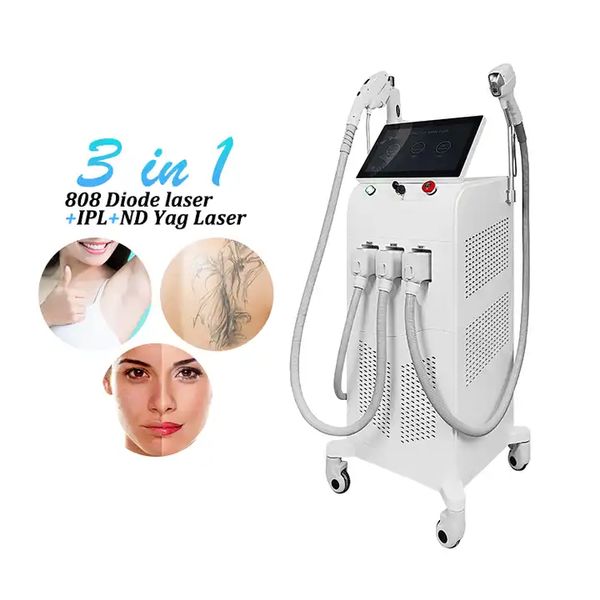 Q Switched Nd Yag Tattoo Remove + 755 1064nm 808 Diode Laser épilation + Maquina Laser Ipl lésions vasculaires équipement de Salon