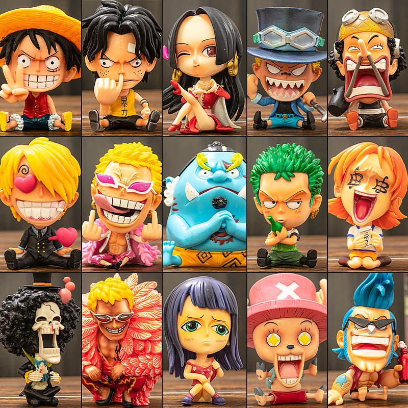 One Piece Anime Q Edition Garaj Kiti Erkek Hediyesi Yüksek Kaliteli Popüler Mini Otomobil Dekorasyonu Ev Dekorasyonu