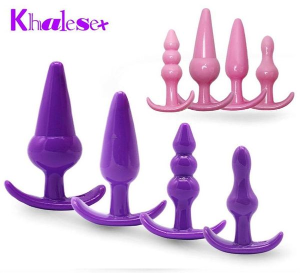 q0228 Ensemble de 4 pièces fesses anales douces pour femmes et hommes bouchons de fesses adultes produits sexuels stimulants masturbation perles sexuelles jouets anaux sexe T7242942