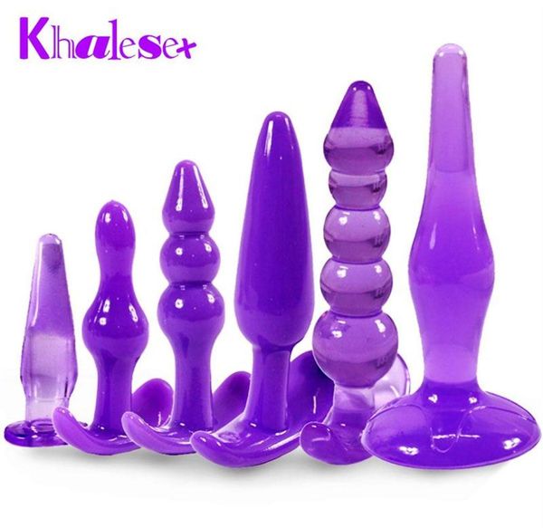 Q0228 6 PCSSET SEX BRESS PLIGNE ANAL DILDO POUR FEMMES PERLES CORCH PLIP PROST MASSAGE PROSTATE POUR MEN MASTURATEUR TOYS SEXE ADULT