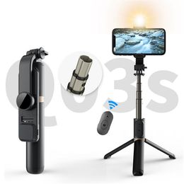 Q03S vul licht Bluetooth Tripod Selfie Stick (aluminiumlegering)