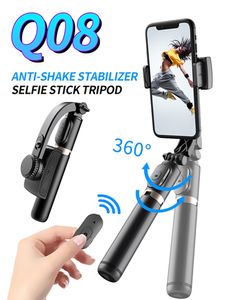 Q08 Gimbal Stabilizer Selfie Monopods Single-Axis Anti-Shake Handheld Short Video Vlog Stabilizer Tripod Automatisch Lock voor verticale en horizontale opname