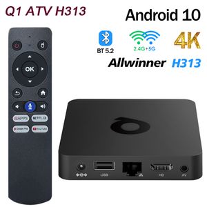 Q1 ATV H313 Android 10 Smart TV Box Allwinner H313 2GB 16GB 2G 8G Dual wifi AndroidTV BT5.0 4K HD Set Top Box Mediaspeler