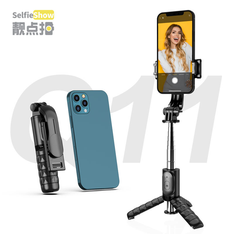 Q11 Bluetooth Wireless Selfie Stick Mini Tripé dobrável Monopod extensível com obturador remoto para iPhone iOS Xiaomi Android Phone
