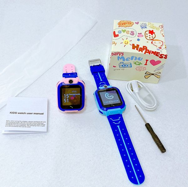 Q12B Children's Smart Watch Kids Phone Watch Smartwatch avec carte SIM Photo étanche GPS Navigation IP67 Cadeau de message poussoir pour iOS Android