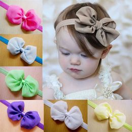 Q16 Nieuwe kinderkopband Chiffon Butterfly Hair Band Children's Hair Band 12 kleuren