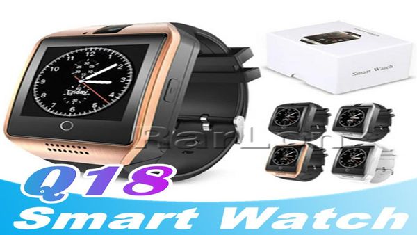 Q18 Bluetooth Smart Watch Passometer avec caméra à écran tactile montres Support TF carte smartwatch pour Android avec Retail Box1634348