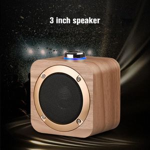 Q1B draagbare luidspreker houten bluetooth 4.2 draadloze bas subwoofer luidspreker muziekspeler ingebouwde 1200mAh batterij