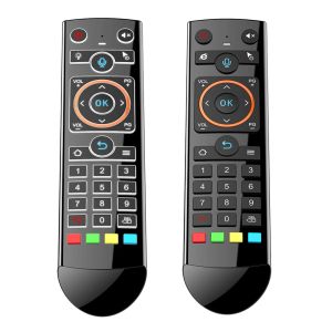 Q2 rétro-éclairage Gyroscope sans fil Air Mouse IR apprentissage 2.4 GHz RF télécommande vocale intelligente pour TOX1 Android TV Box vs G20S PRO