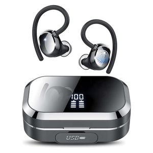 Q26 Écouteurs de sports Bluetooth suspendus dans l'oreille avec compartiment de chargement de batterie super long et élevé