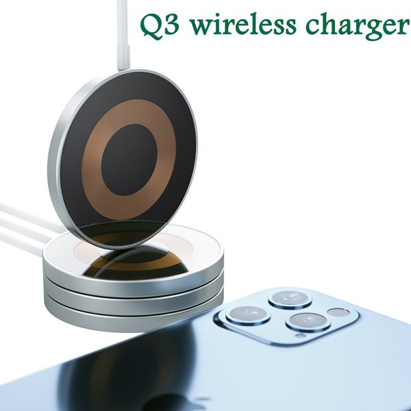 Q3 – Mini chargeur magnétique sans fil Portable 15W 10W 7.5W 5W, charge rapide, Pad universel pour Smartphones Qi