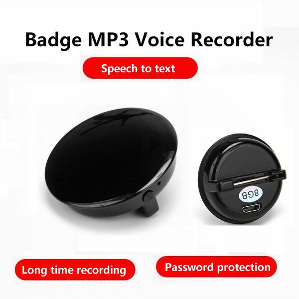 Q3 Professional Mini enregistreur à commande vocale, 38 heures d'enregistrement, réduction du bruit HD, facile à masquer, lecture des enregistrements sur votre iPhone ou téléphone Android, badge lecteur MP3