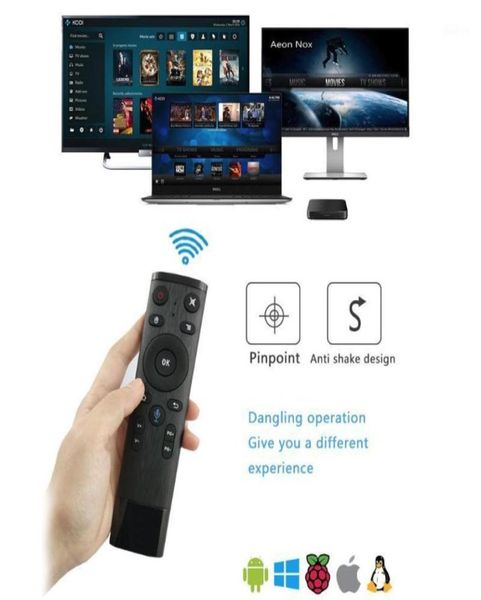 Télécommande de voix de la souris Air Mouse pour Android TV Box Wireless 24g Gyro Télécommande avec récepteur USB14559283