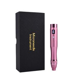 Q5 microneedle Derma Pen Sans Fil Électrique Microneedling Rouge Bleu LED Thérapie Photonique Enlèvement De L'acné Soins De La Peau Outil De Beauté 10sets / lot DHL