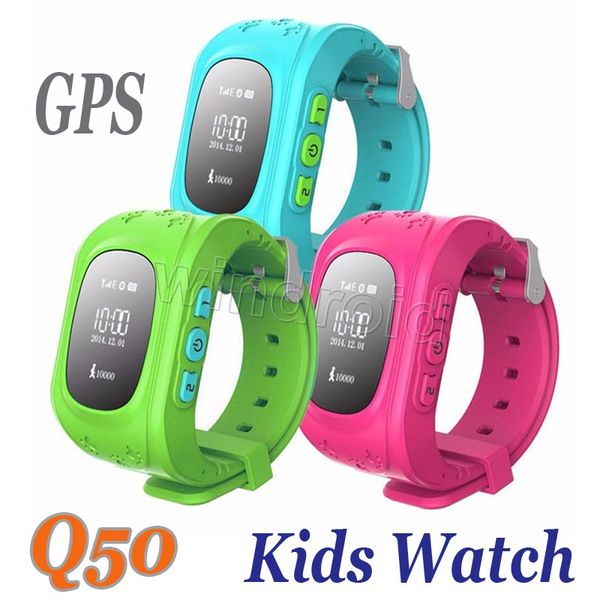 Q50 Kids Smart Watch GPS LBS Doble ubicación Safe Children Watch Activity Tracker SOS Card para Android e IOS Anti Lost Monitor Free 5pcs