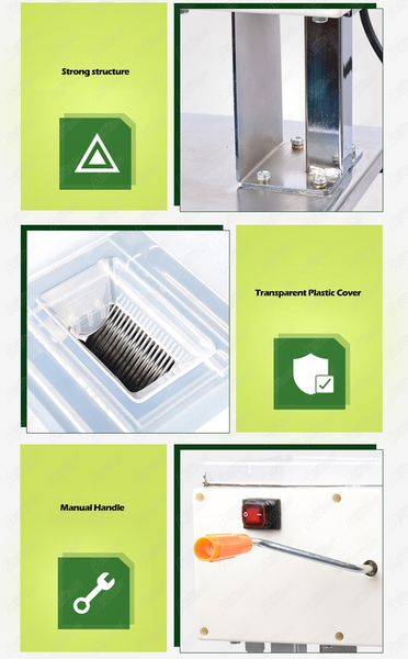 Q516 Manual eléctrico de 130 kg/hora Cortador de carne CARMINA CROCESO CARDE DE ALIMENTO CARGA Máquina de corte de cubo de cubo