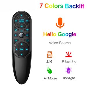Q6 PRO Voice Remote Control 2.4G Wireless Air Mouse with Gyroscope 7 Colors Backlit IR Learning for Android TV Box H96 MAX X96 TX6S PC