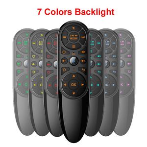 Q6 Voice Afstandsbediening 2.4G Draadloze Luchtmuis met Gyroscoop Backlit IR Leren voor Android TV Box H96 X96 MAX PLUS X1