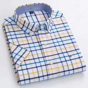 Q60P herenjurken shirts nieuwe hoogwaardige katoenen shirts voor mannen korte sluimer geplachte zakelijke zakelijke zakelijke zakelijke wit shirt plus maat -5xl6xl -7xl d240507
