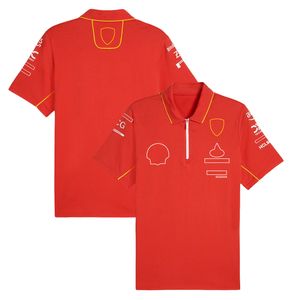 Q6C9 Polos masculine F1 2024 T-shirt Team New Formula 1 Racing Mens Polo T-shirts T-shirt Motorsport n ° 16 et n ° 55 T-shirt Red Fans Shirts Jersey