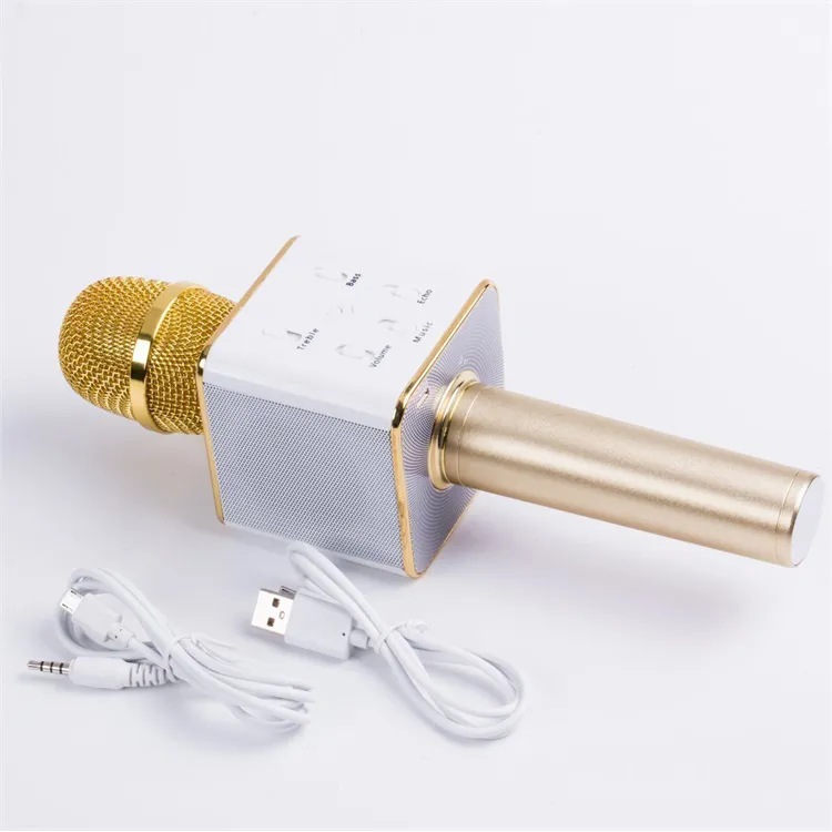 Q7 Handheld Microphone Bluetooth Wireless KTV med högtalare Mic Microfono Portable Karaoke Player