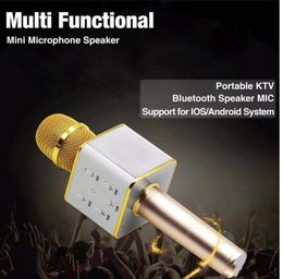 Q7 Draadloze Microfoon Bluetooth-luidspreker met 2600mAh Grote capaciteit Batterij Karaoke Luidspreker voor iPhone7 Plus Xiaomi Samsung-smartphones