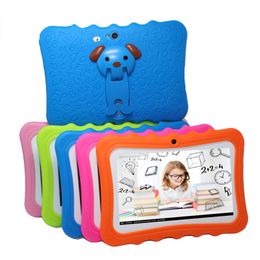 Q8-8G A33 512 MB/8 GB 7 inch Kids Tablet PC Quad Core Android 4.4 Dual Camera 1024*600 voor kid gift met usb licht grote luidspreker