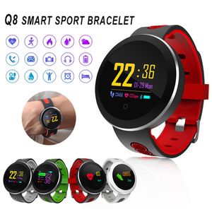 Q8 Pro Smart Watch IP68 Waterdichte Bloed PRSSURE Hartslagmeter Polshorloge Fitness Tracker Slaap Bluetooth Armband voor iPhone Android