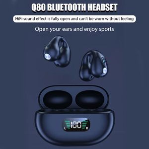 Q80 LED affichage sans fil écouteurs quelle que soit la priorité TWS sport écouteurs Conduction osseuse 6 heures casque